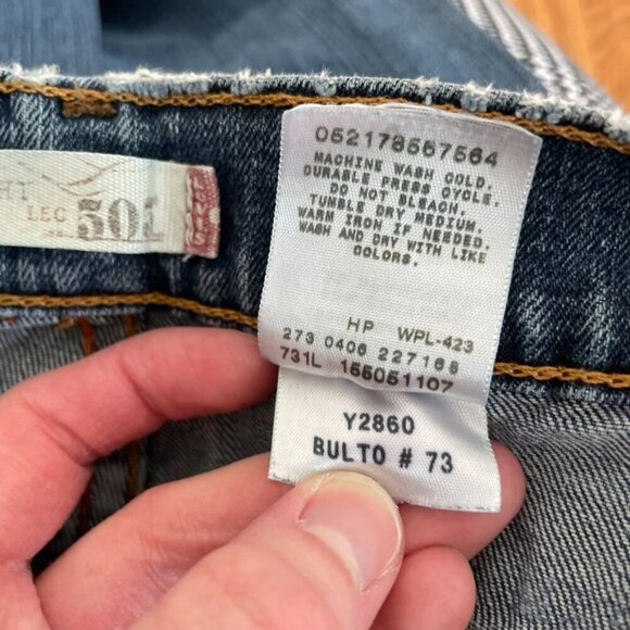 LEVI'S LEVIS Straight Leg 505 Jeans Dark Wash ish Distressed Straight Leg Jean 6 - Picture 11 of 16